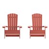 Flash Furniture Red All-Weather Folding Adirondack Chairs, 2PK 2-JJ-C14505-RED-GG